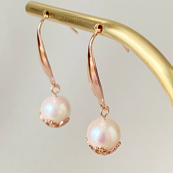 受注生産【訳あり】国産あこや真珠 大珠8.5mm ピアス/イヤリング 