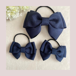 再販］ふんわり かわいい♡ リボン 《ショッキングピンク》 ヘアゴム S