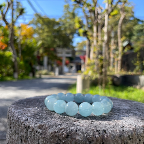 幸運を呼ぶストーン～ アクアマリン / 14mm / プレゼント / 女性にお