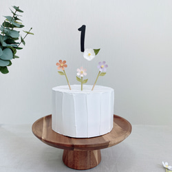 ケーキトッパー/フォトプロップス　１歳バースデー　１年お祝い　花 5枚目の画像