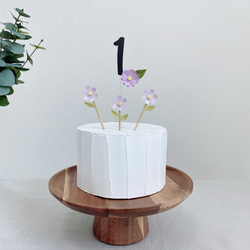 ケーキトッパー/フォトプロップス　１歳バースデー　１年お祝い　花 3枚目の画像