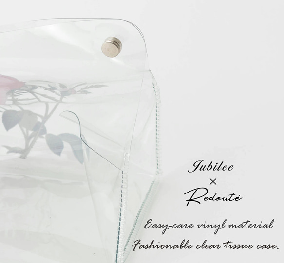 Jubilee ジュビリー クリアティッシュケース ビニール製 ルドゥーテ 花 jbtissuecase-003-A 4枚目の画像