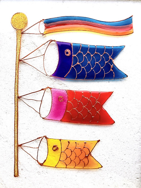 AMAM ガラス フレーム 端午の節句 鯉のぼり 兜 デザインB 5枚目の画像