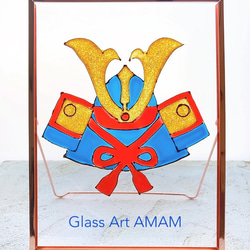 AMAM ガラス フレーム 端午の節句 兜 デザインB 5枚目の画像