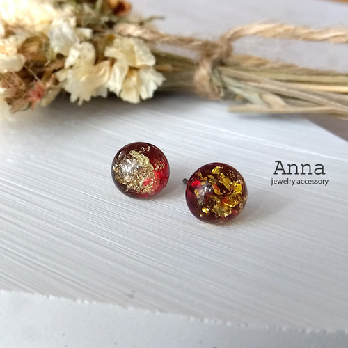 太陽をモチーフにした1POINTピアス Shinny Earring（インカ
