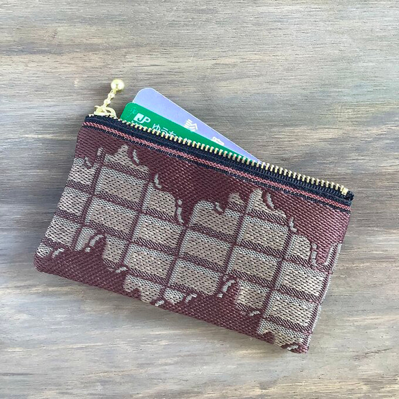 畳縁　硬幣錢包　名片夾　巧克力吧　日式　棕色的 第2張的照片