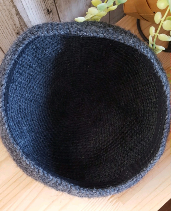 受注製作　どんぐり帽子風❮柔らか❯ベレー帽　チャコールグレー　42cm～　 4枚目の画像