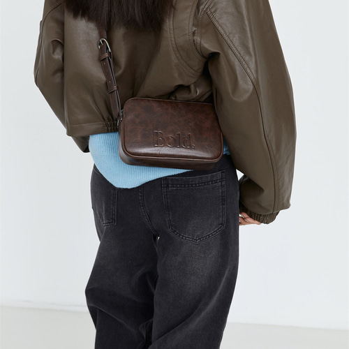 クレイセコイア3色大胆凸袋レトロスマッジドレザーショルダーバッグ三  