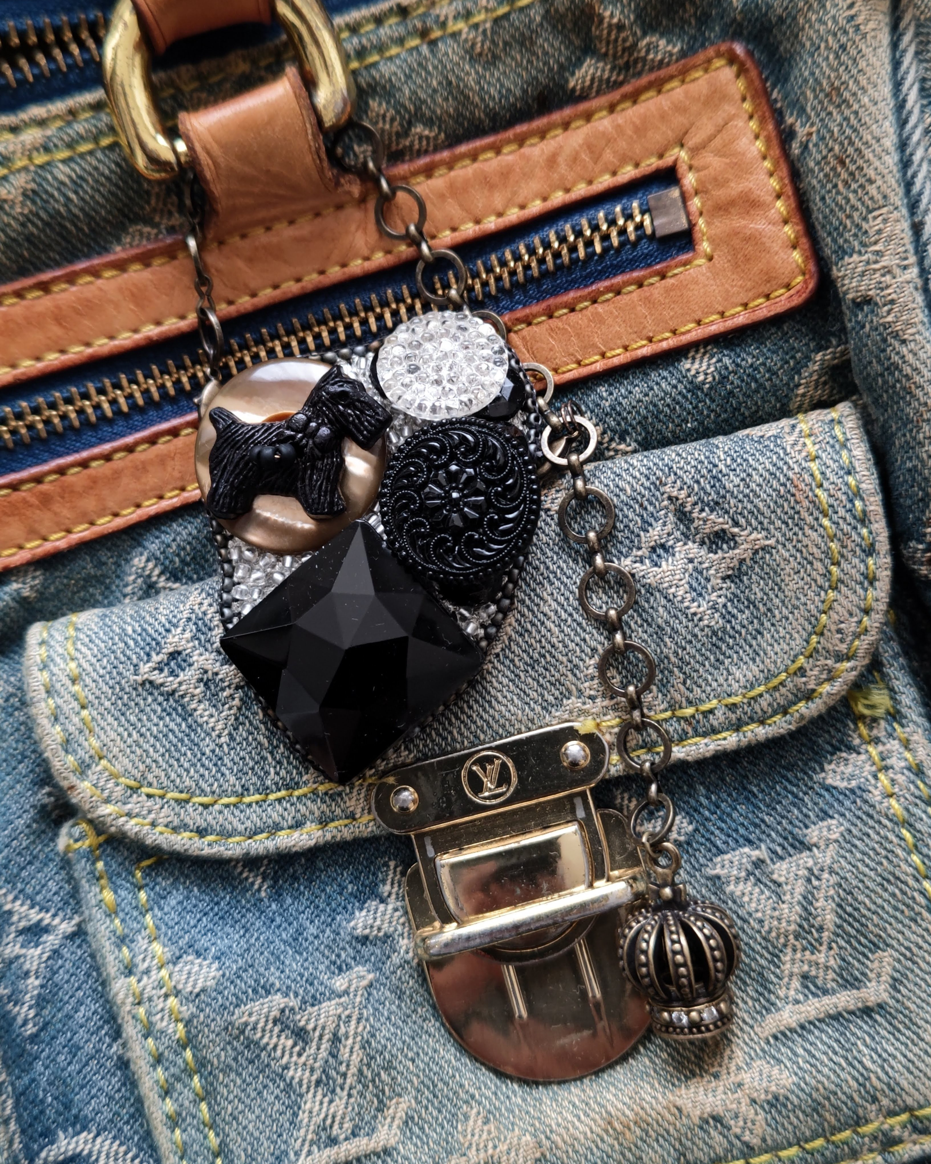 Dog ボタン　バッグチャーム＆ブローチ