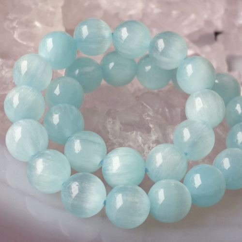 ヘミモルファイト 14mm 天然石 ブレスレット ヘミモルファイトブレスレット | 天然石ジュエリーのY-bijou