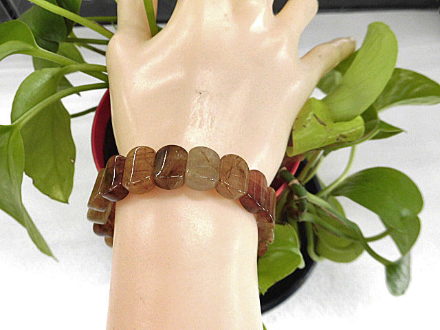 天然石 ルチルクォーツ バングル 内周17.3cm　　　230908339