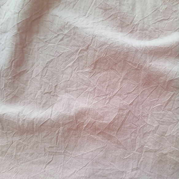 後ろ釦 セミハイネック ボリューム袖ブラウス　桜ピンク　シーチングハンドワッシャー　普通～中厚地 11枚目の画像