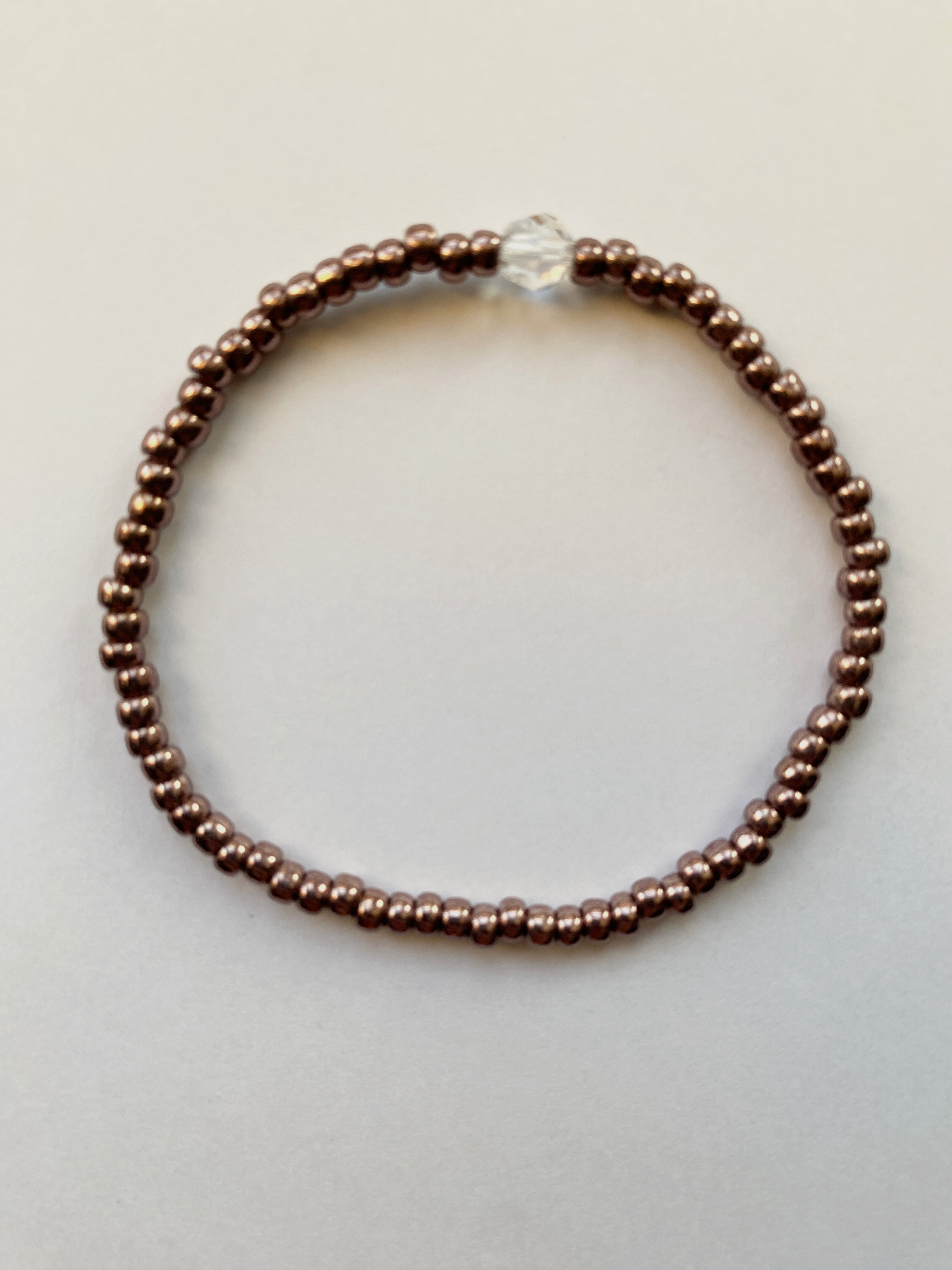 メタリックビーズブレスレット　ブロンズ
