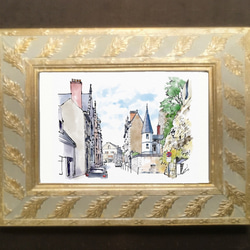 ポストカード ヨーロッパ風景画（組み合わせ自由4枚セット1.000円）No.216  ロワールの古城のある町 5枚目の画像