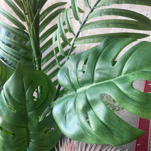 光触媒　人工観葉植物　ウォールグリーン　フェイク　バリ風マッサンとモンステラ 光触媒 人工観葉植物 ウォールグリーン フェイク フラワー