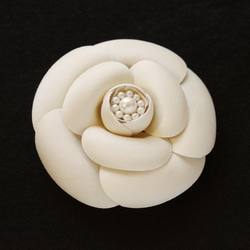 コサージュ アクセサリー ブローチ カメリア風 椿 花 ペンダント