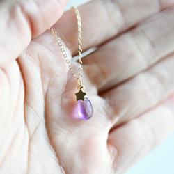 愛情守護石 天然紫水晶和星星項鍊 二月生辰石 第4張的照片