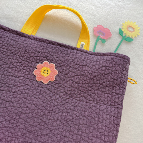 ヌビ フラワー おはな レッスンバッグ 入園入学 イブル ラベンダーピンク 韓国 ヌビ フラワー おはな レッスンバッグ 入園入学 イブル