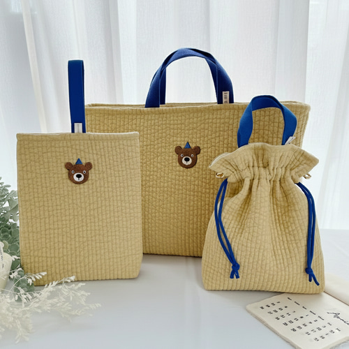 再販【選べるヌビ生地＆選べるワッペン】入園入学・レッスンバッグ