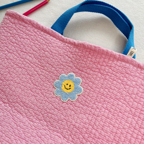 ヌビ フラワー おはな レッスンバッグ 入園入学 イブル ラベンダーピンク 韓国 ヌビ フラワー おはな レッスンバッグ 入園入学 イブル ラベンダー