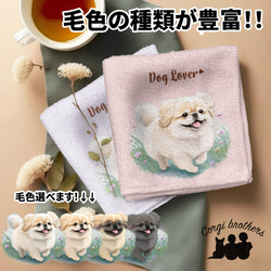 ポメラニアン 2023新デザイン！】パステルカラーハンカチ 2枚セット 犬