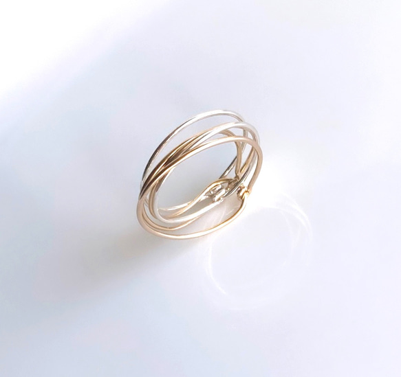 14kgf×silver filled 2way Quintet 5連 リング 指輪 指輪