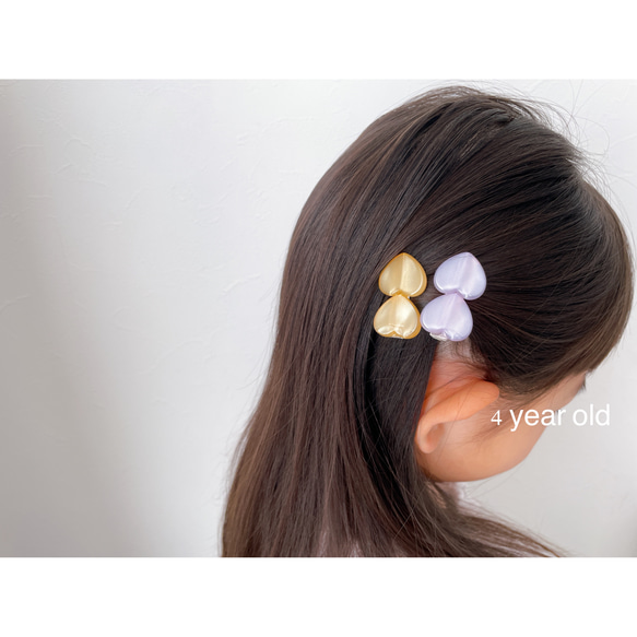 数量限定　perl heart clip キッズ　ベビー　ヘアアクセサリー　ヘアクリップ　ピン　クリップ　卒園式　入園式 4枚目の画像