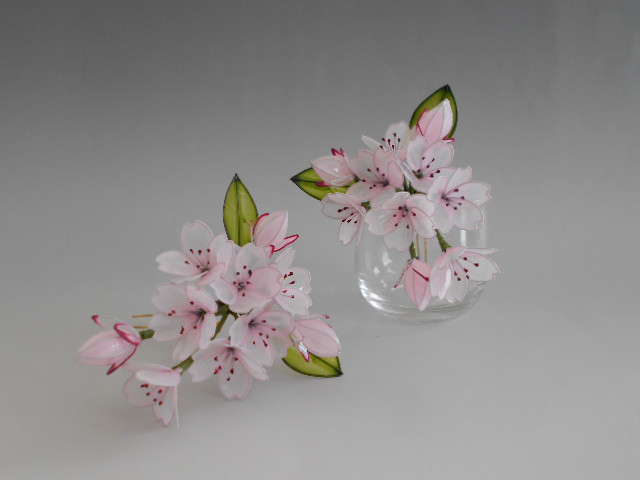 桜の簪（晴日）髪飾り　変わり花
