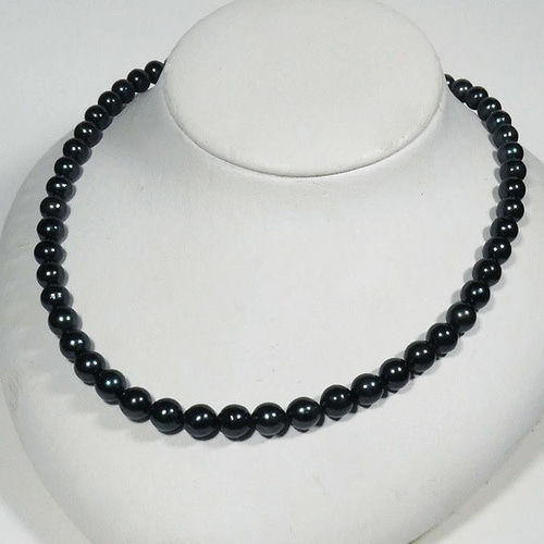 黒真珠アコヤパールネックレス 本真珠 7.0-7.5mm/42cm国産養殖