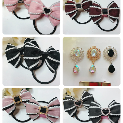 2個セット 組み合わせ自由変更できます！ハンドメイド リボン 7センチ