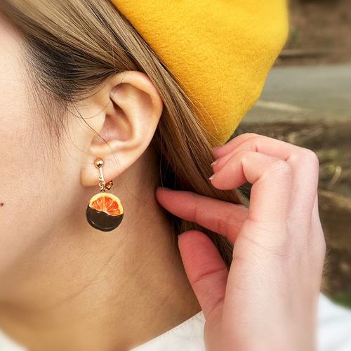 とろけるオランジェット イヤリング＆ピアス【受注生産】 イヤリング
