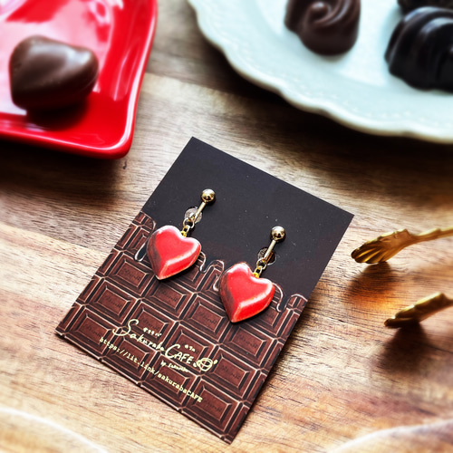 とろけるハートボンボンショコラ イヤリング＆ピアス【受注生産  