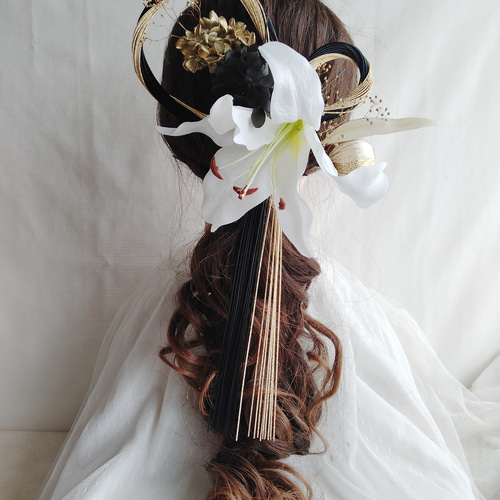 水引きリースリボン 水引きアレンジ 水引き髪飾り 成人式髪飾り 結婚式  