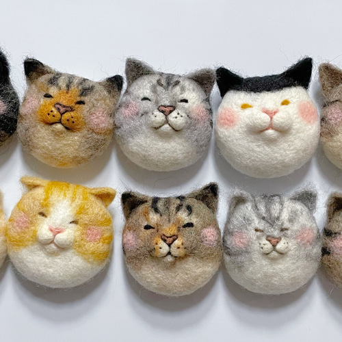 オーダーぶちゃねこマグネット マグネット NEEDLE FELTING olive 通販