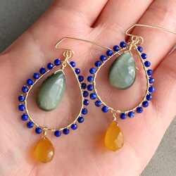 14kgf 天然石 クリソベリルキャッツアイのピアス【GSPi30】 ピアス