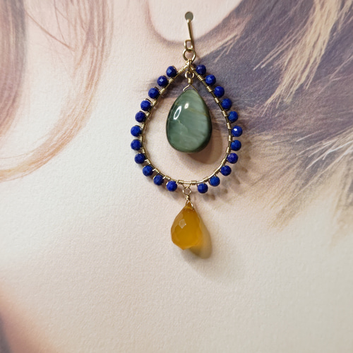 K18クリソベリルキャッツアイピアス