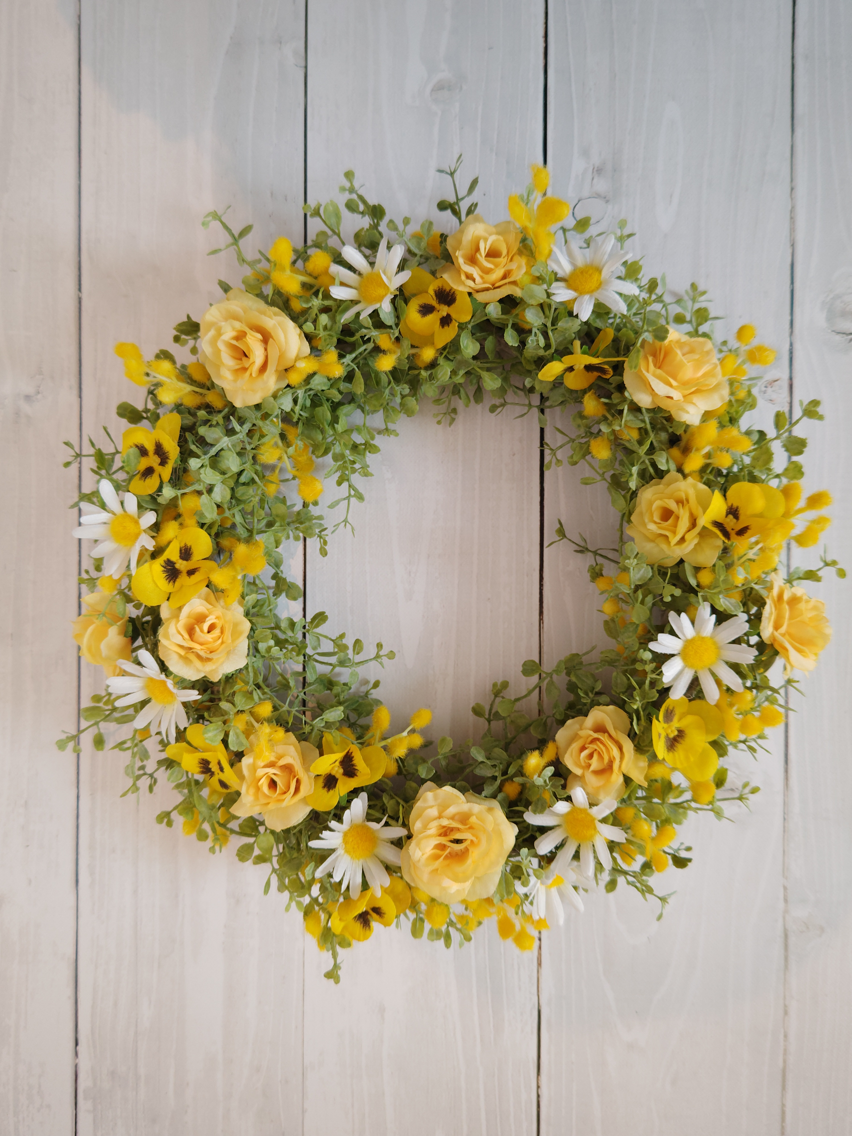 【受注再販】ミモザと春のふんわりリース