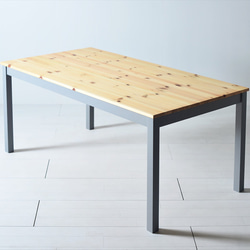 120×80ツートーンダイニングテーブル（ナチュラル／グレー）１２０北欧デザインの椅子にピッタリのテーブルを低予算にて 5枚目の画像