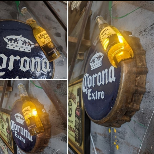 コロナビール BAR 電飾 壁掛け看板 Corona Extra 王冠型
