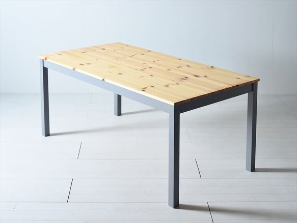 150×80ツートーンダイニングテーブル（ナチュラル／グレー）１５０北欧デザインの椅子にピッタリのテーブルを低予算にて 5枚目の画像