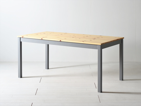 180×80ツートーンダイニングテーブル（ナチュラル／グレー）１８０北欧デザインの椅子にピッタリのテーブルを低予算にて 6枚目の画像