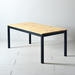 120×80ートーンダイニングテーブル（ナチュラル／ブラック）１２０北欧デザインの椅子にピッタリのテーブルを低予算にて 5枚目の画像