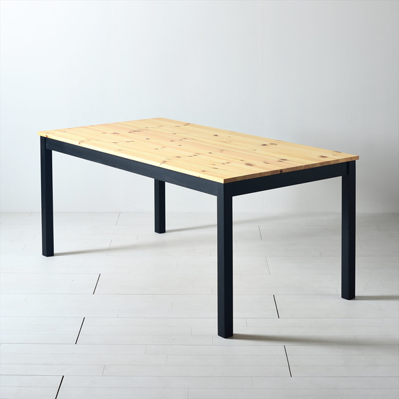 180×80ツートーンダイニングテーブル（ナチュラル／ブラック）１８０北欧デザインの椅子にピッタリのテーブルを低予算にて 5枚目の画像