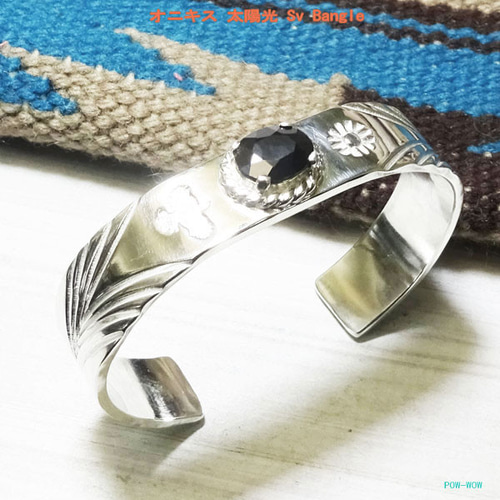 バングル silver925 オニキス - バングル/リストバンド