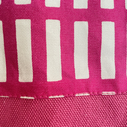 北欧格子レッスンバッグ　8号帆布ピンク切替　30×40限定1 3枚目の画像