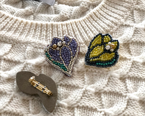 king squid brooch【黒蝶貝】 | rinca