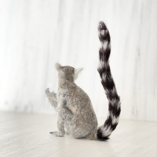 羊毛フェルト　ワオキツネザル 羊毛フェルト ワオキツネザルさん 羊毛フェルト 餡子猫 通販 15366340