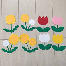 壁面飾り 春 チューリップ たんぽぽ 切り絵 くまたん。 通販 15366437