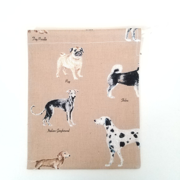40×60 犬柄 ランチョンマット 巾着袋 セット 給食 トイプードル 柴犬 パピヨン ブルドック ダックスフント 3枚目の画像