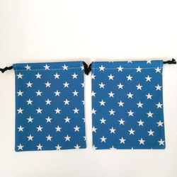 ２個セット 25×20 星柄 大きめ 巾着袋 給食袋 男の子 女の子 2枚目の画像